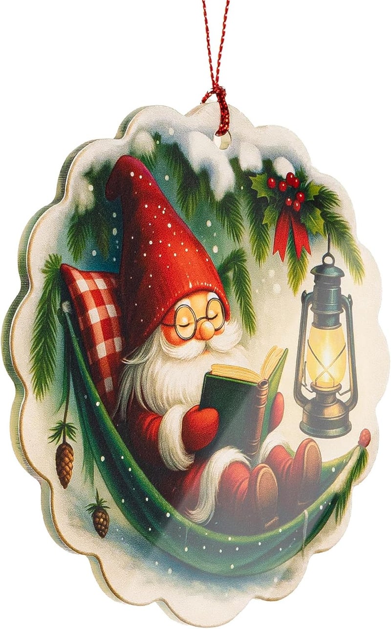 NELXI Gnome Christmas Ornaments 2025, Gnomes Gifts, Cute Gnome Ornament for Book Lover Gift, Funny Gnomes for Window Decor, Book Lover Gifts for Women Men, Friend, Family, Coworker, Holiday Decor - Image 4